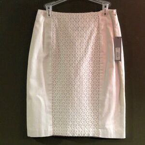 🆕 Apt. 9 New White Eyelet Panel Pencil Skirt